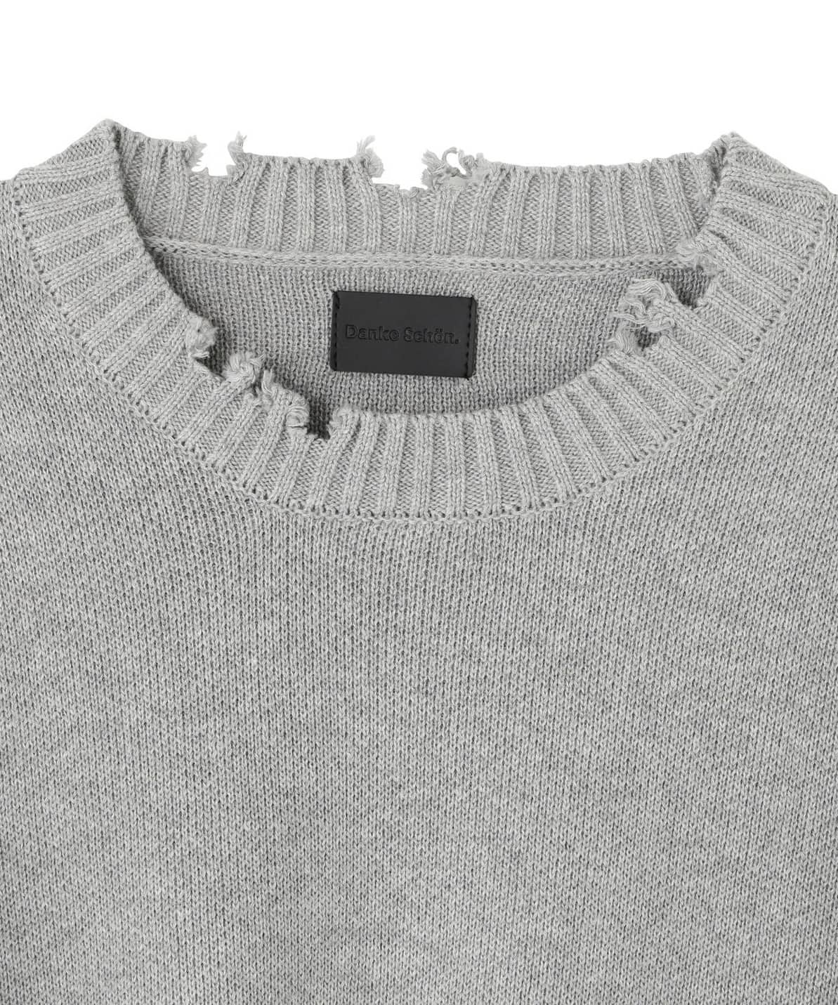 Danke Schon 26aw "Cotton WJQ Studs Crewneck" Gray Gray M