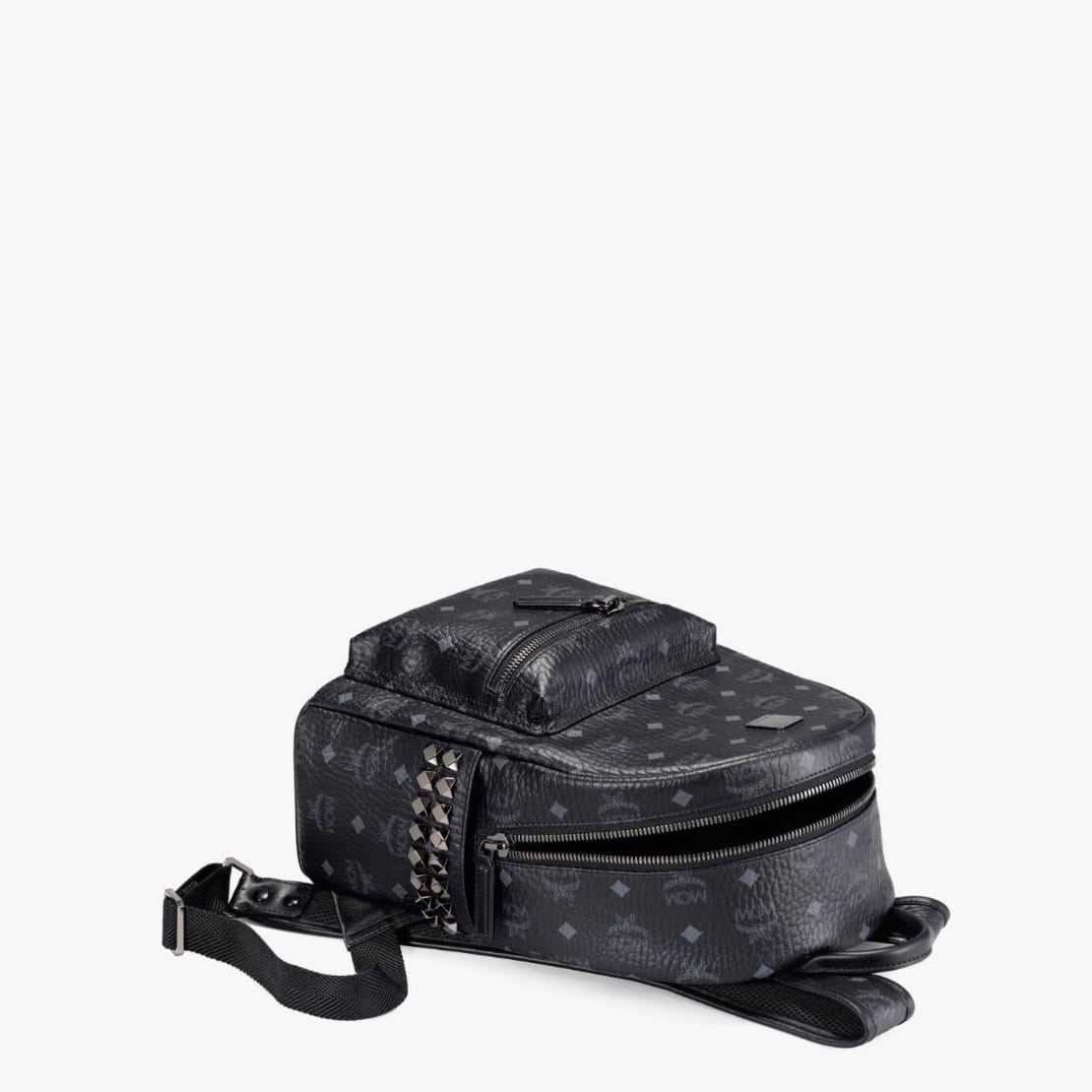 MCM Stark Side Studs Backpack IN Visetos Small BLACK ONE SIZE