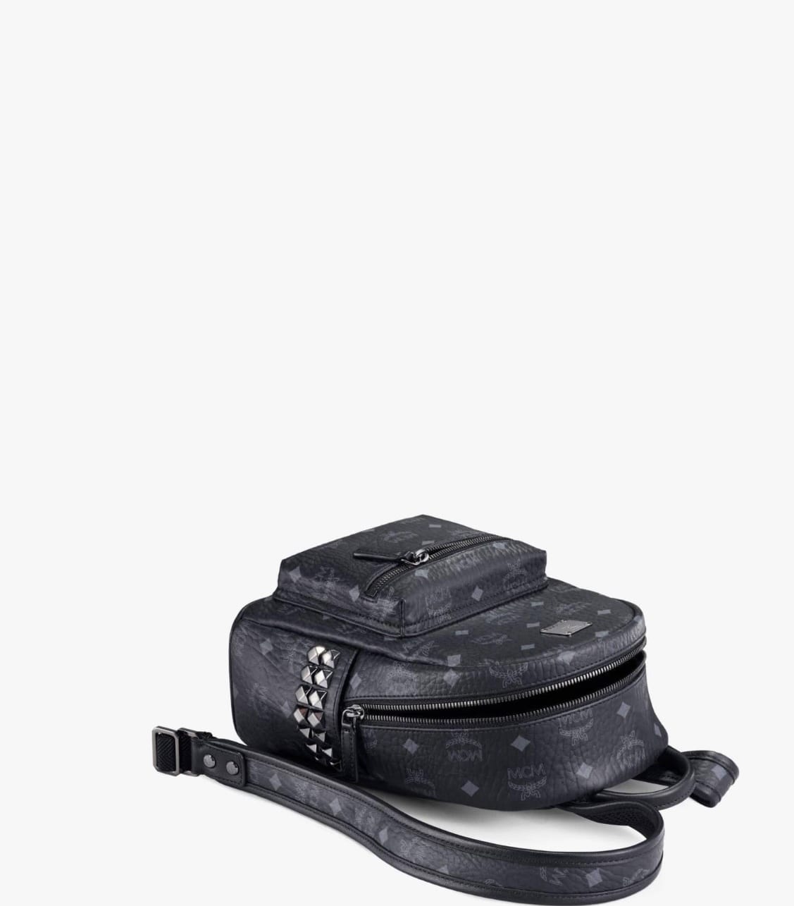 MCM Stark Side Studs Backpack IN Visetos Mini BLACK MINI
