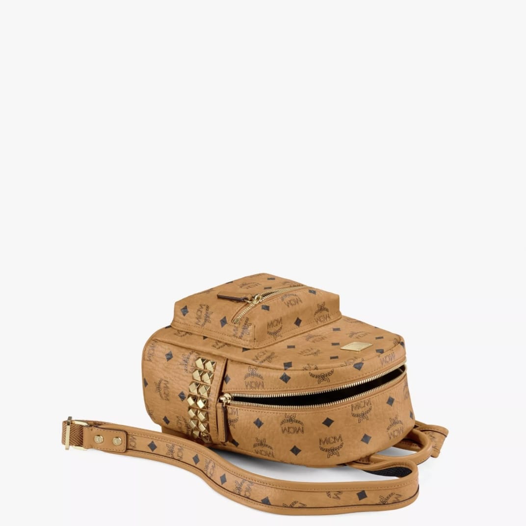 MCM Stark Side Studs Backpack Mini Cognac Mini