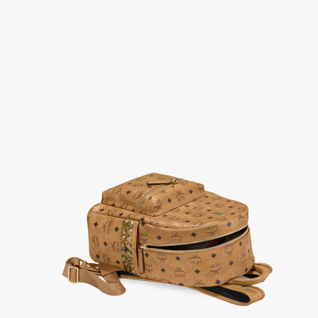 MCM Stark Side Studs Backpack Small Cognac Small
