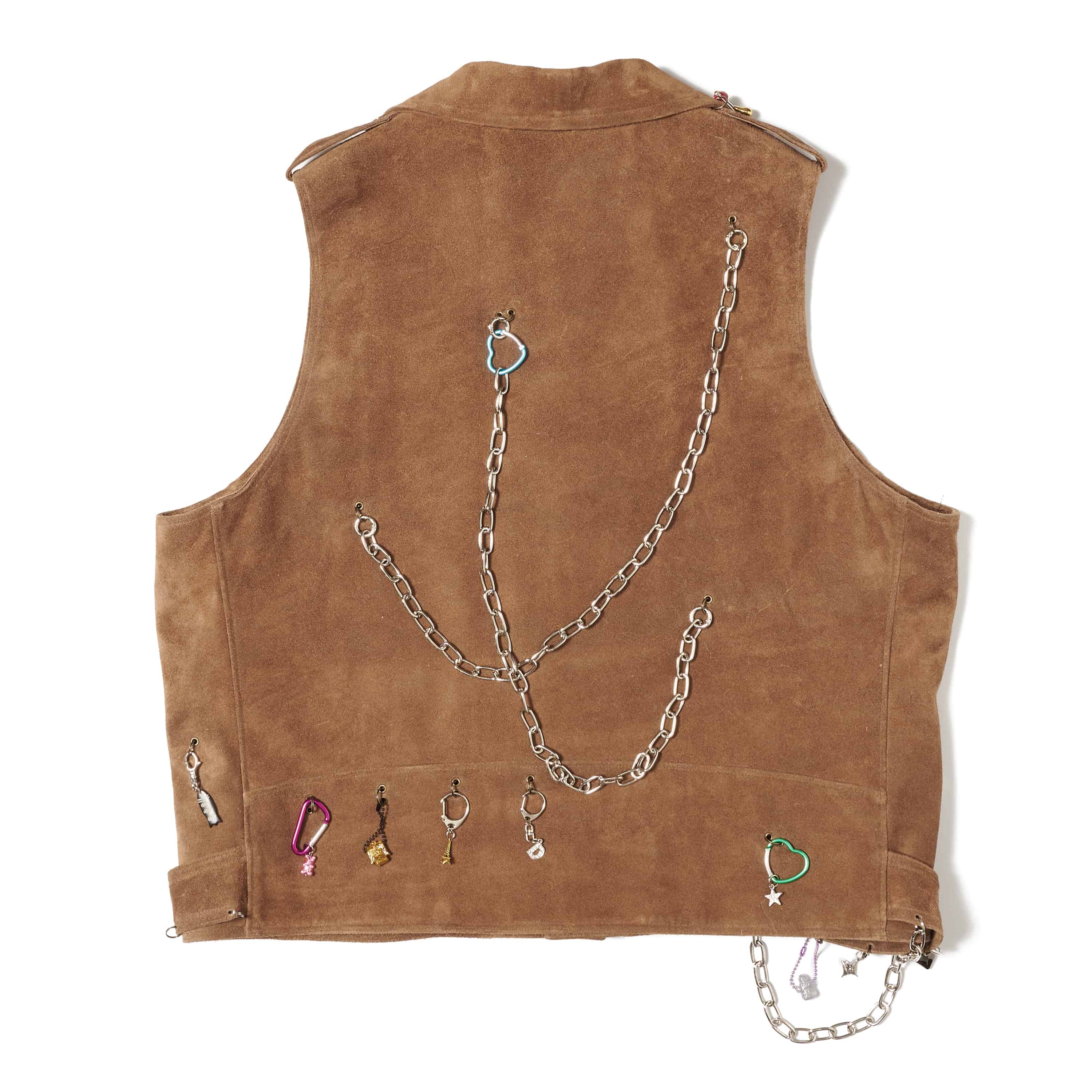 doublet 25aw "KEY CHAIN DECORATED LEATHER VEST" Camel Camel M