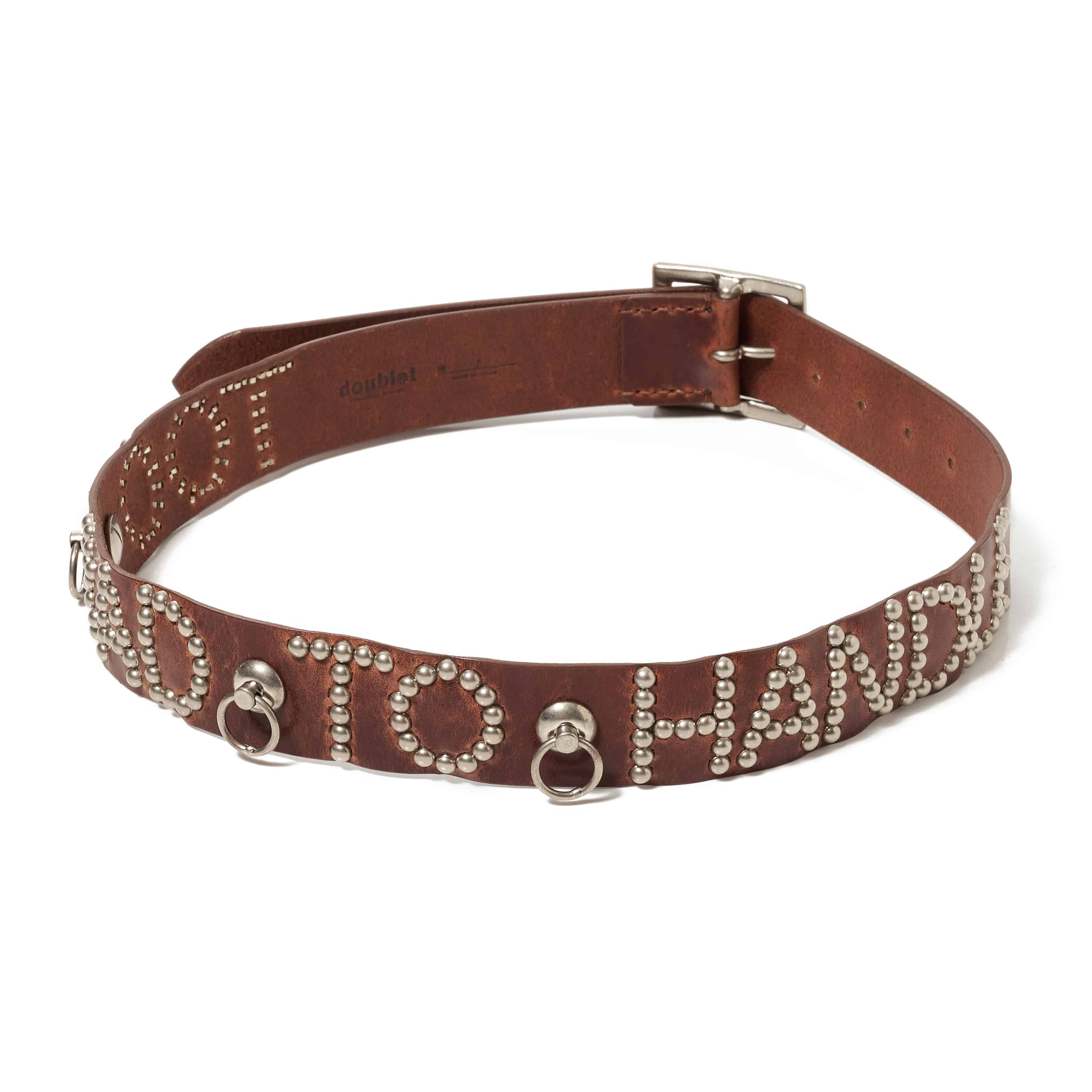 doublet 25aw "TOO BAD TO HANDLE STUDDED BELT" D-BROWN One Size