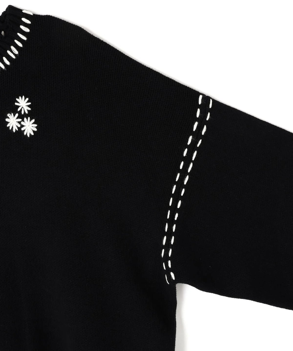 Danke Schon 25aw "Hand Stitch Knit Crewneck" Black Black S