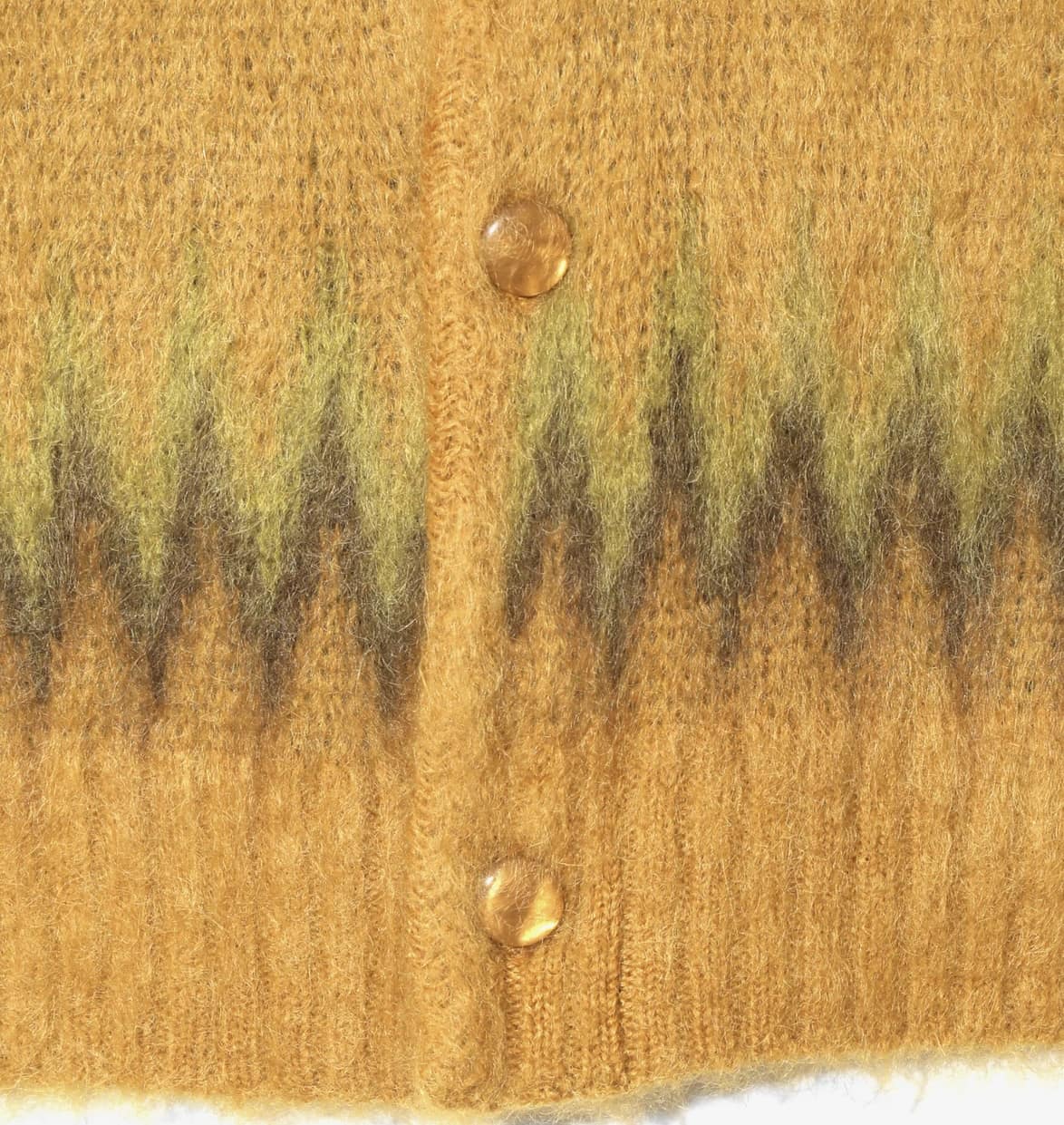 Needles 25aw "Mohair Cardigan - Argyle" Mustard S