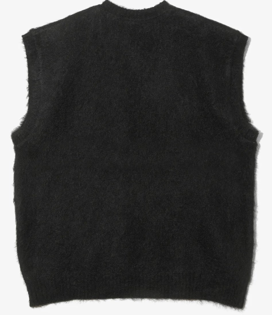 Needles 25aw "Mohair Knit Vest - Solid" Black Black S