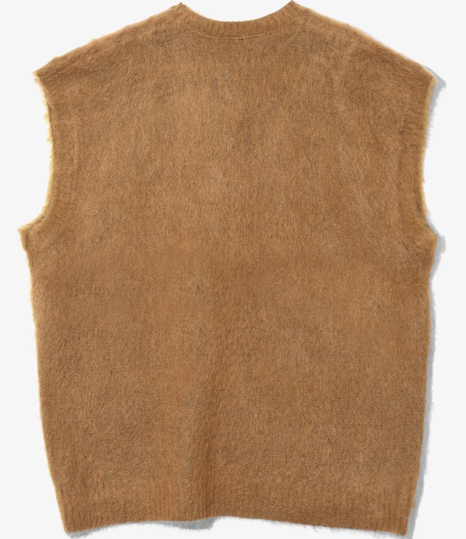 Needles 25aw "Mohair Knit Vest - Solid" Orange Orange S