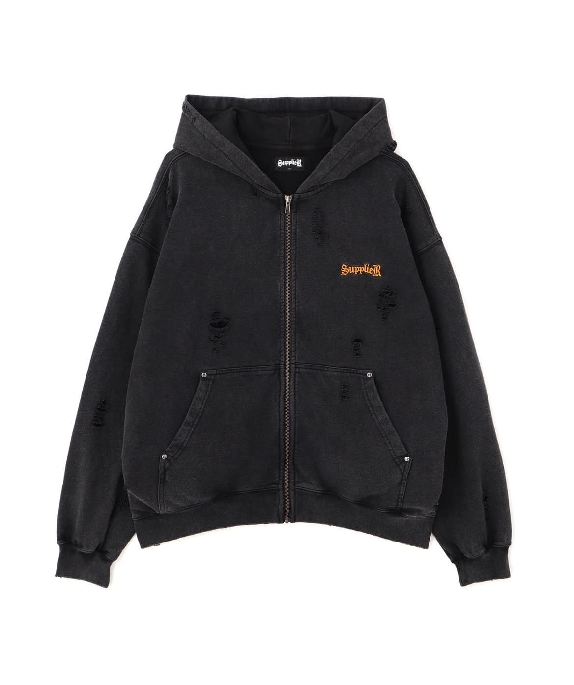 SUPPLIER 25aw "Exclusive Damage Cross Hoodie" Orange Orange M