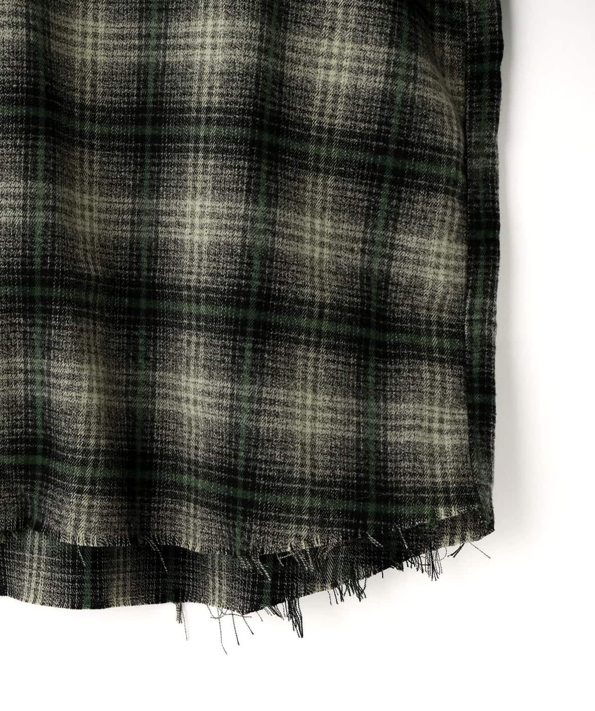 Danke Schon 25aw "Cutoff Check Shirts" Green Green M