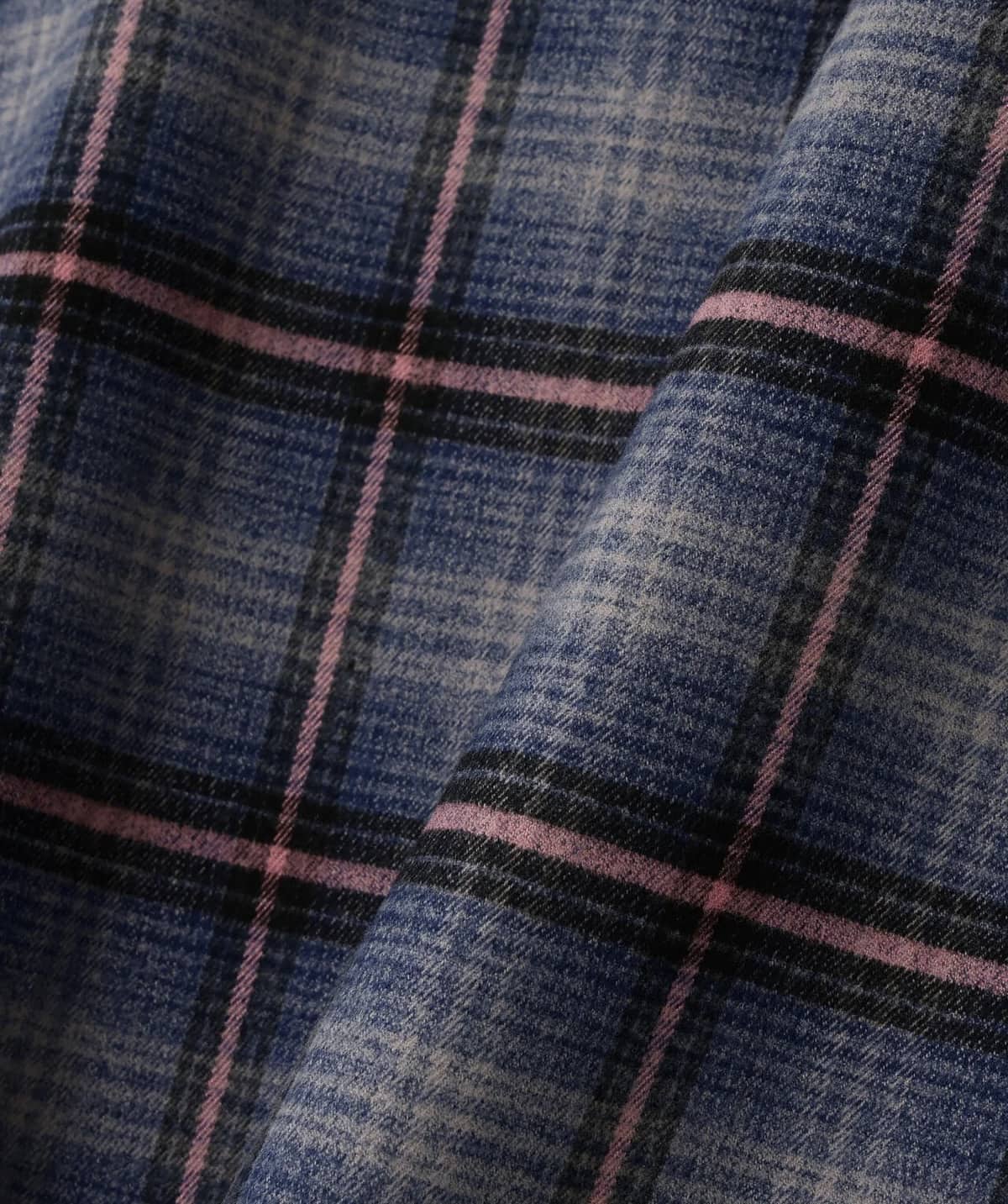 Danke Schon 25aw "Cutoff Check Shirts" Navy Navy M