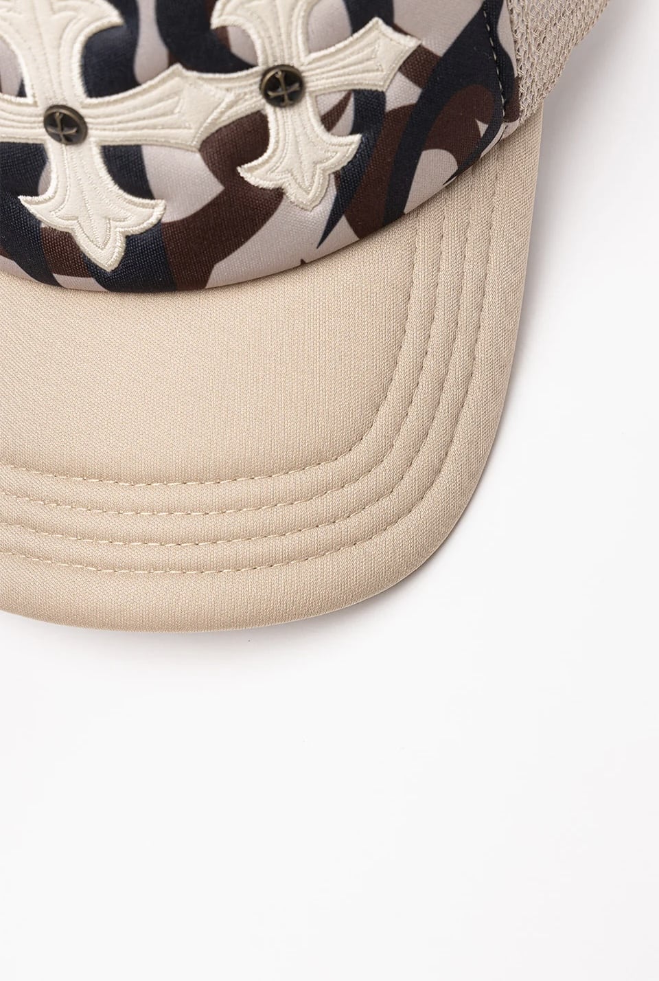 SUPPLIER 25aw "Tribal Camo Cross Leather Patch Mesh Cap" Beige Beige One Size