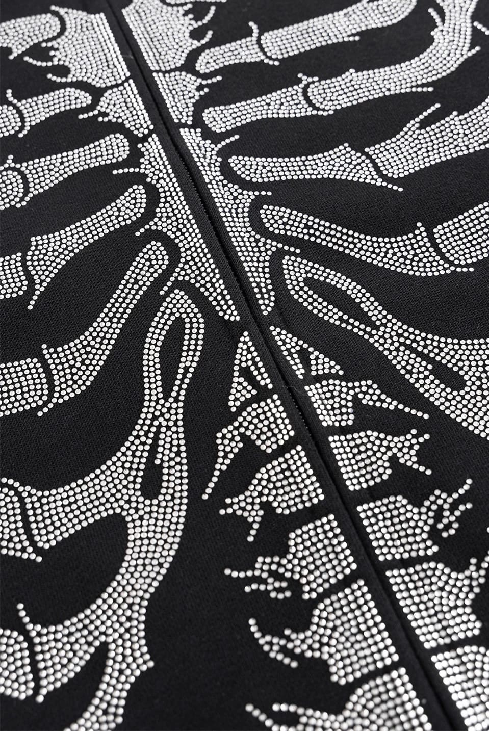 SUPPLIER 25aw "Fire Skeleton Rhinestone Zip Hoodie" Black Black M