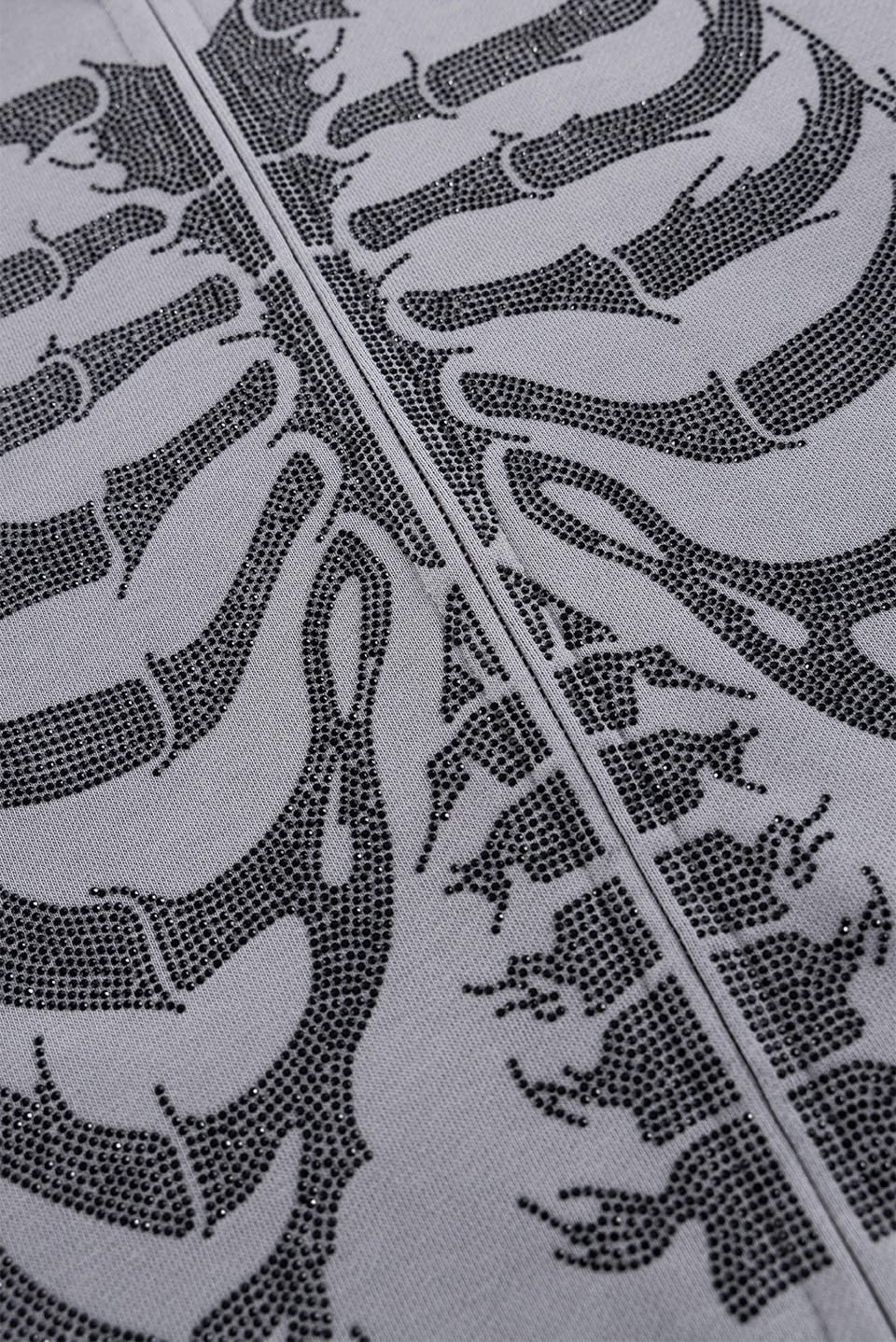 SUPPLIER 25aw "Fire Skeleton Rhinestone Zip Hoodie" Grey Grey M