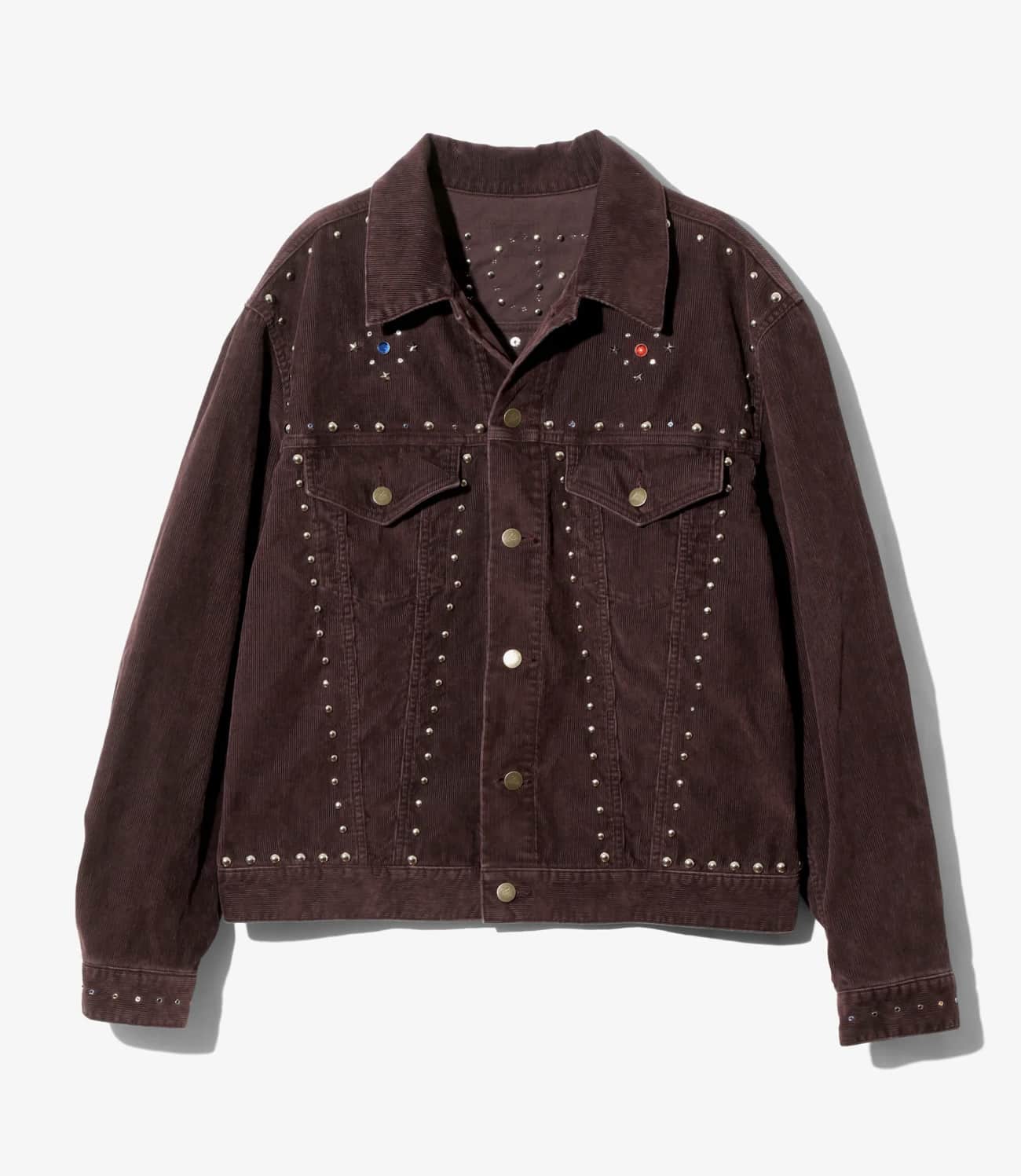 Needles 25aw "Studded Jean Jacket - 14W Corduroy" Burgund Burgund M
