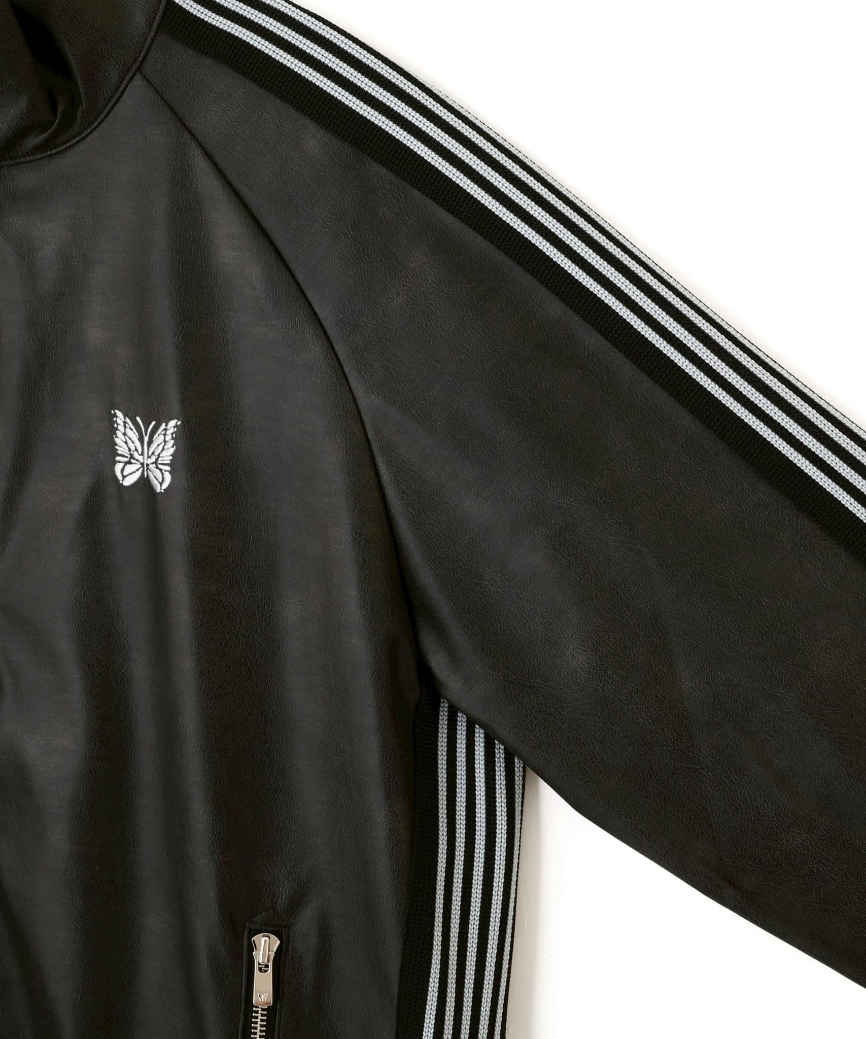 Needles 26ss "Exclusive Track Jacket Synthetic Leather" Black Black S