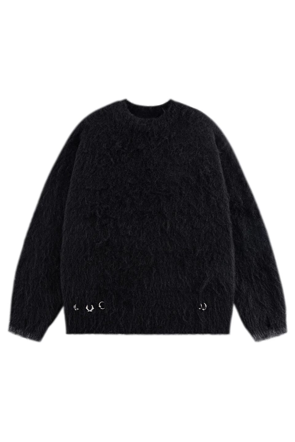 SUPPLIER 25aw "Tribal Cross Pierced Shaggy Knit" Black Black M