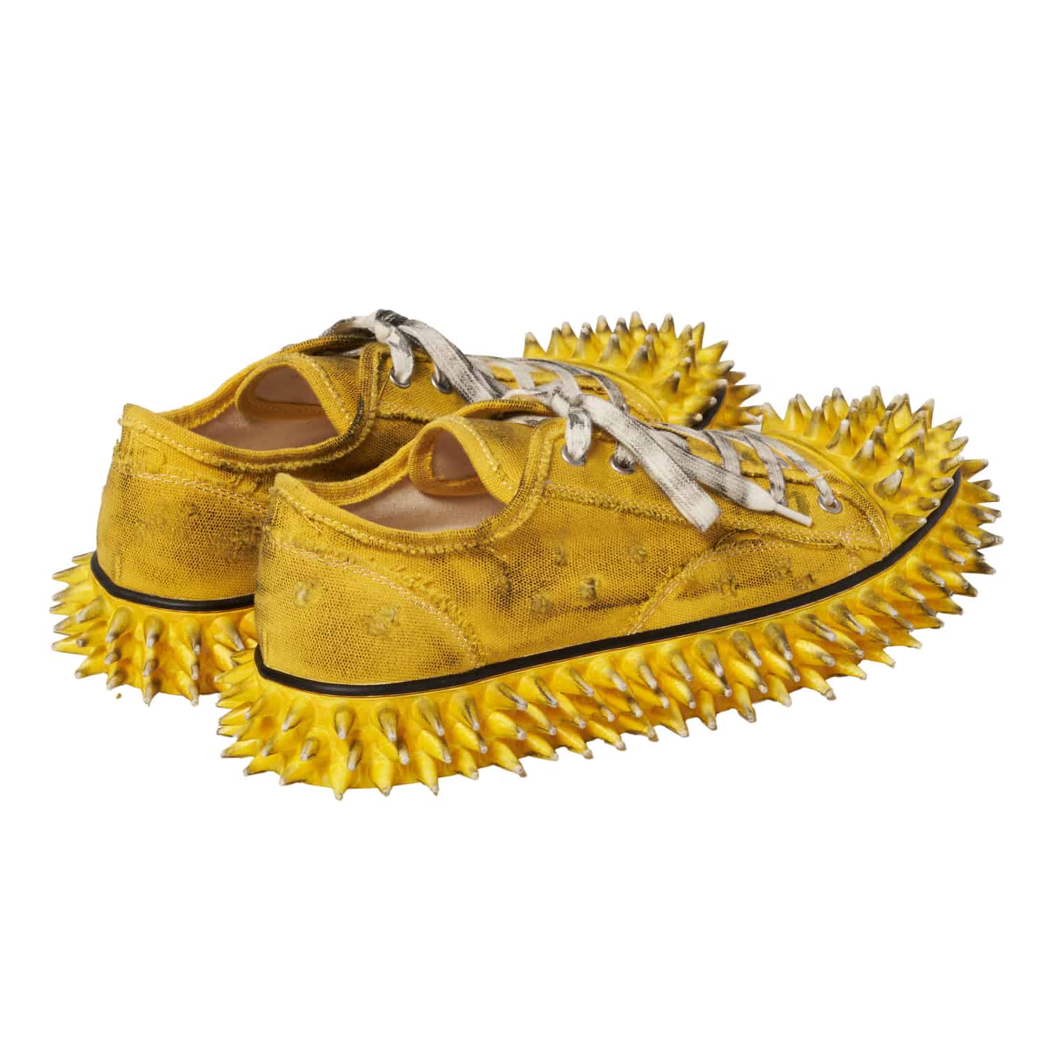 【先行予約 12月13日発売】doublet 26ss "DIRTY SPIKE TOE CAP CANVAS SNEAKER" Yellow Yellow 25H