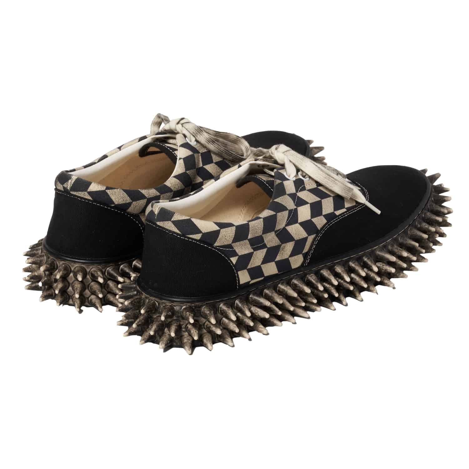 【先行予約 12月13日発売】doublet 26ss "DIRTY SPIKE CANVAS SNEAKER" Black Black 25H