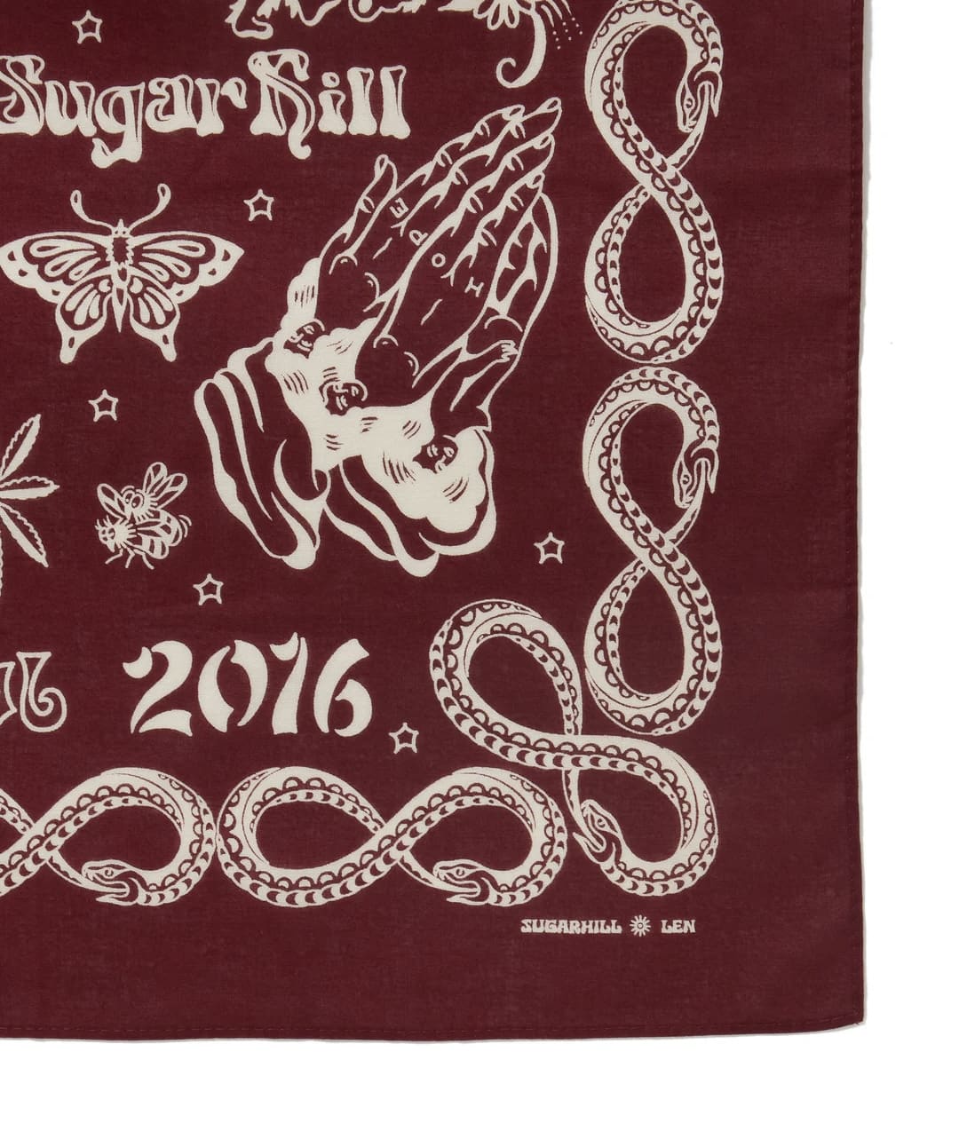 SUGARHILL 26ss "Tatoo Flash Bandana" Wine Wine One Size