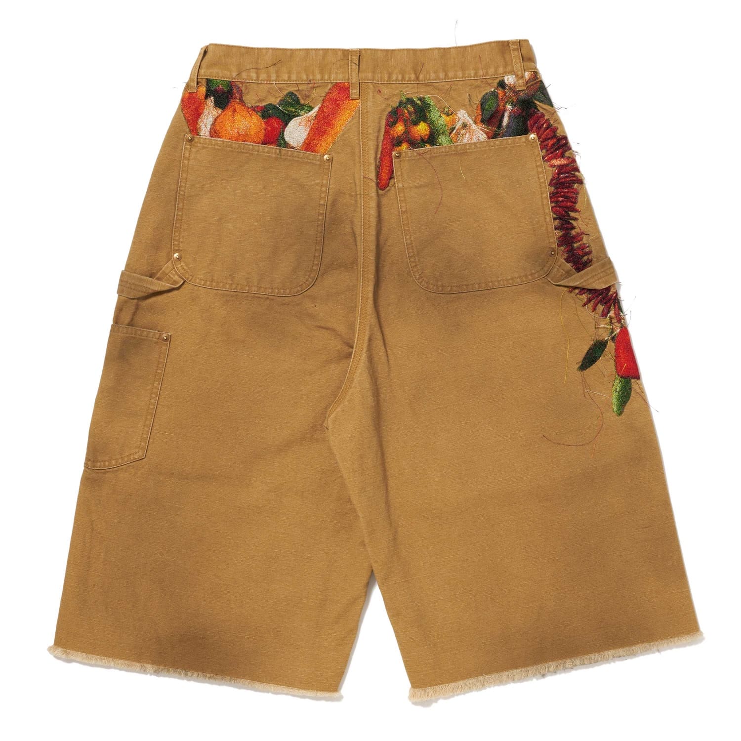 doublet 26ss "VEGETABLE EMBROIDERY CUT-OFF PANTS" Beige Beige S