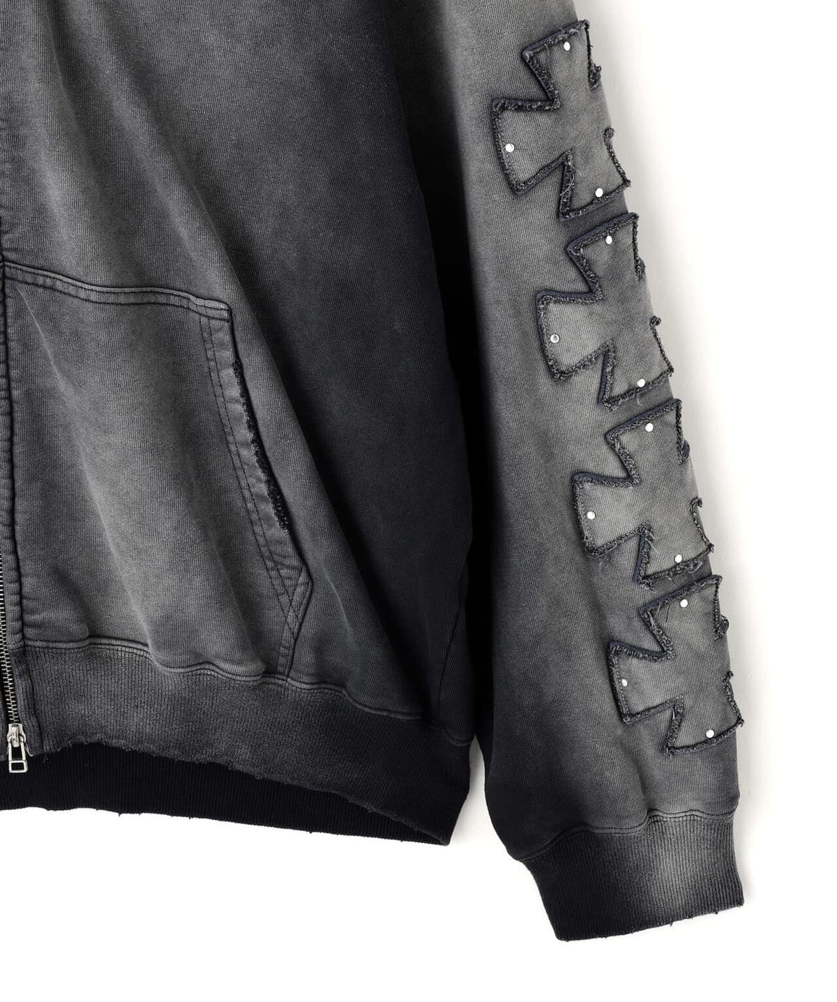 Danke Schon 26ss "Spray Pigment Sweat Zip Hoodie Iron" Black M