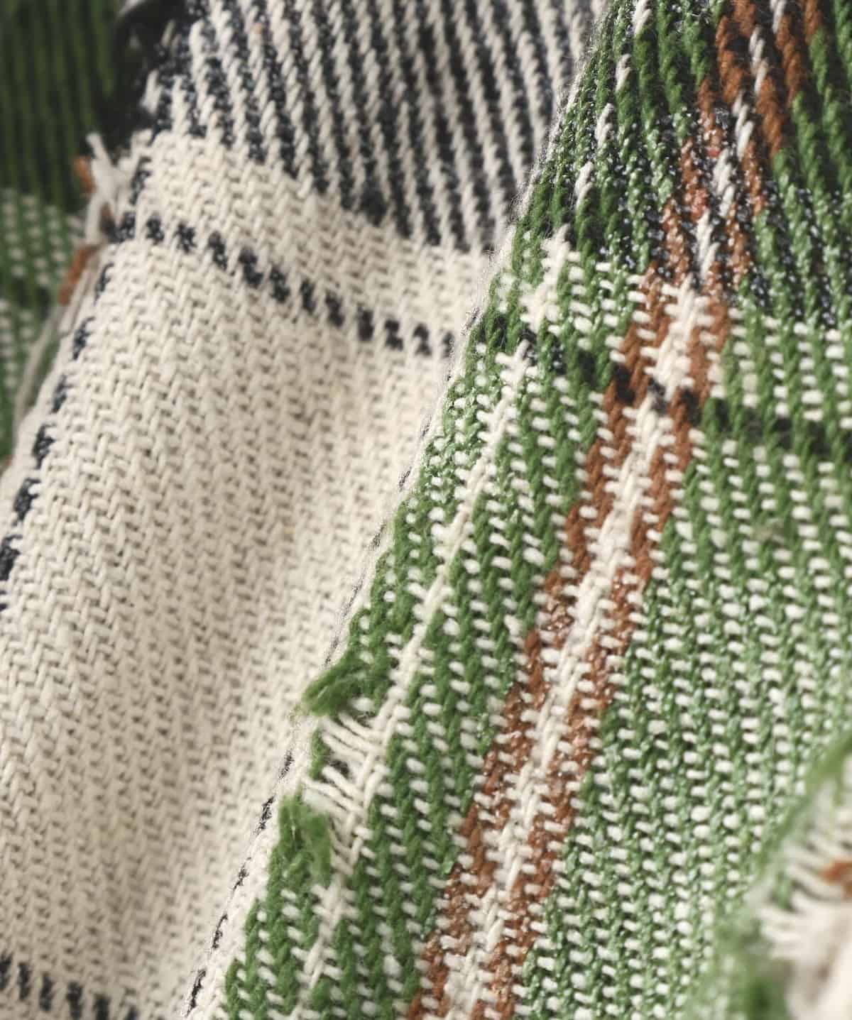 Danke Schon 26ss "Damage Camo Check L/S Shirts" Green Green M