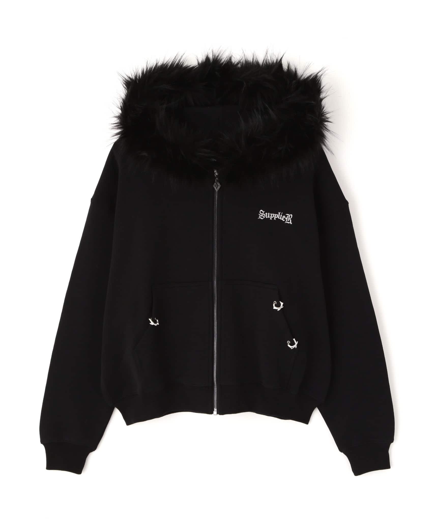 【先行予約 1月24日発売】SUPPLIER 26ss "Exclusive Faux Fur Cross Hoodie" Silver Silver M