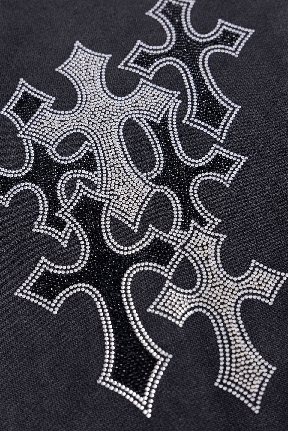 SUPPLIER 26ss "Multiple Cross Rhinestone Zip Hoodie" Black Black M
