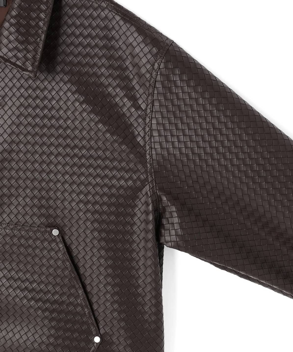 Danke Schon 26ss "Woven Faux Leather Blouson" Brown Brown M