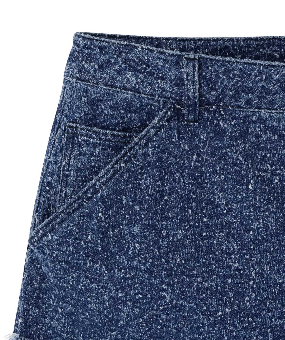 Danke Schon 26ss "Needlepunch Denim W-Knee Pants" Blue Blue S