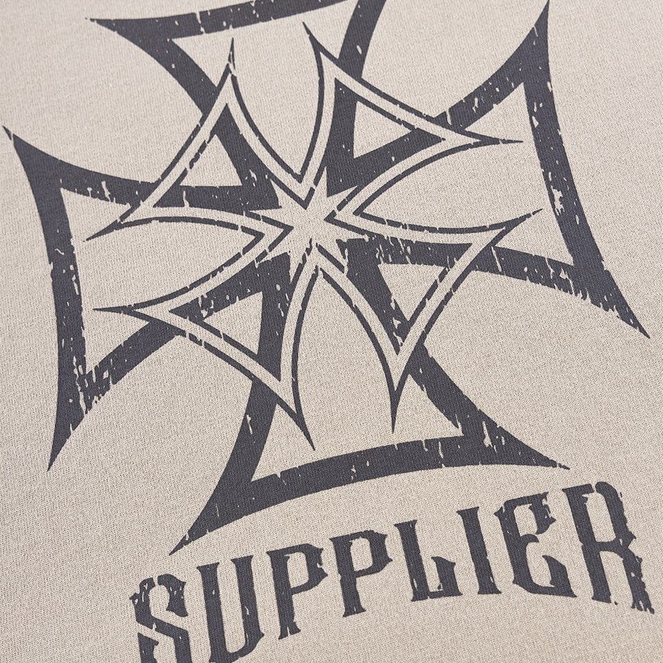 SUPPLIER 26ss "Dusty Iron Cross Layered Long Sleeve Tee" Beige Beige M