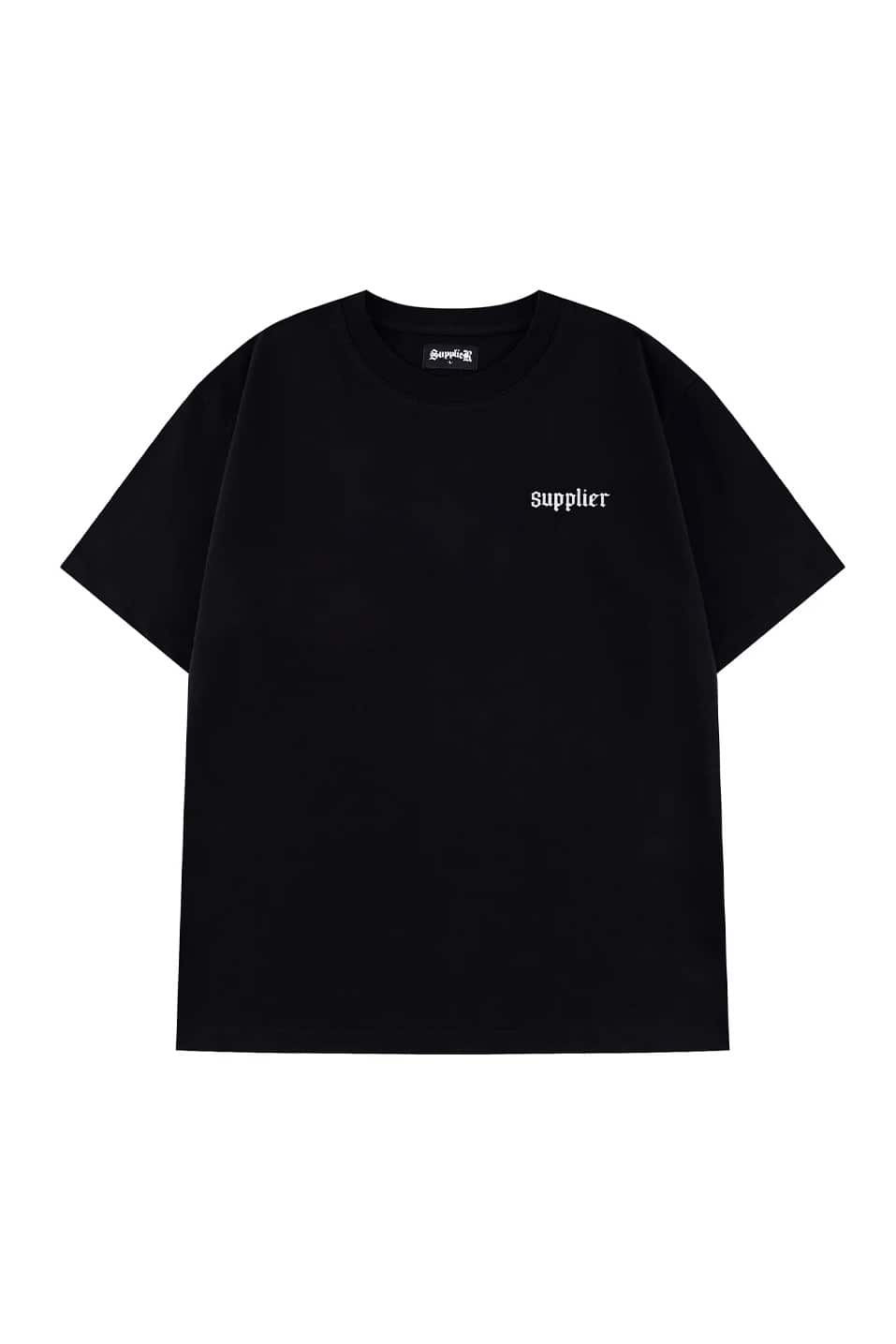 SUPPLIER 26ss "Royal Cross Rhinestone Tee" Black Black M