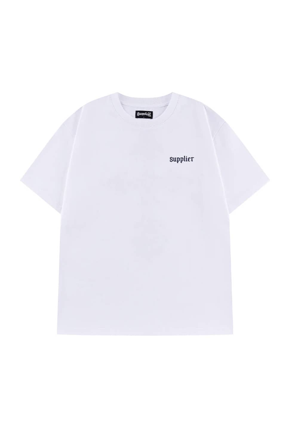 SUPPLIER 26ss "Royal Cross Rhinestone Tee" White White M