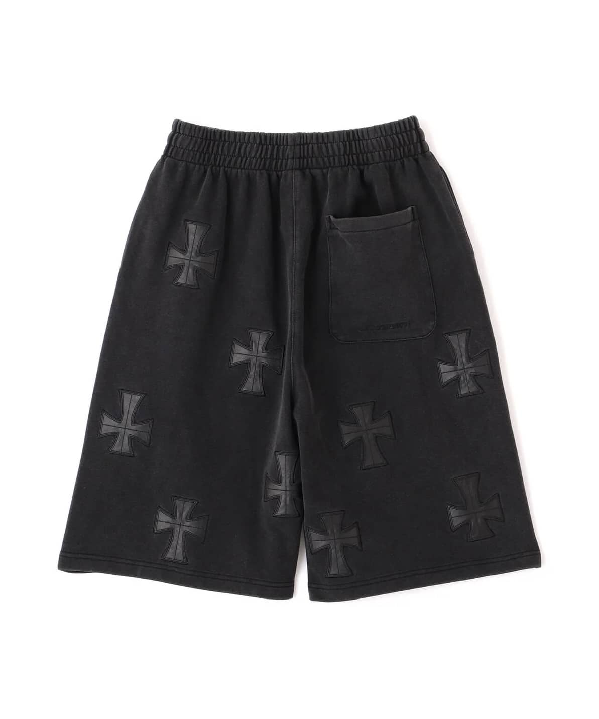 UNKNOWN LONDON 26aw "Exclusive Leather Cross Buggy Shorts" Black Black S