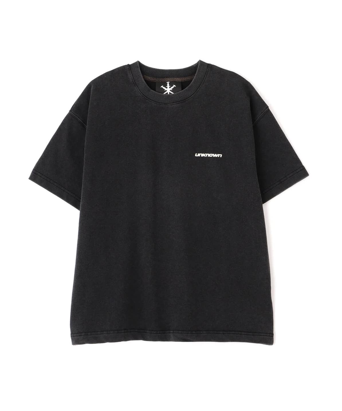 UNKNOWN LONDON 26aw "Exclusive Leather Cross Tee" White White S