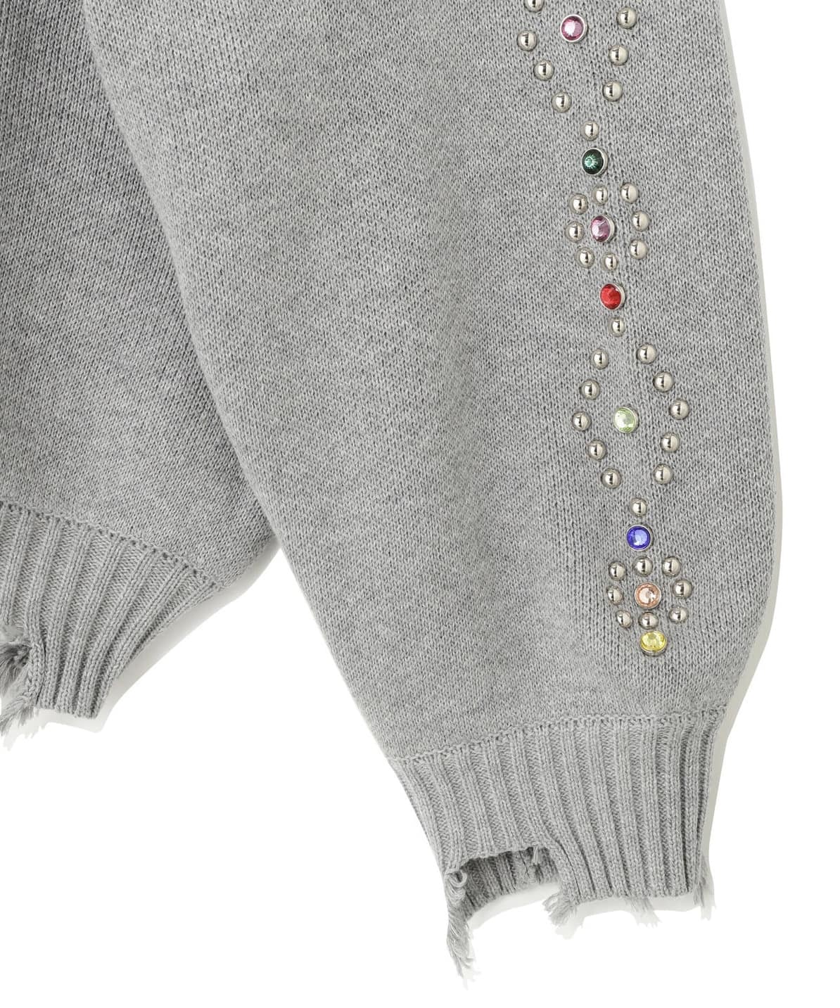 Danke Schon 26aw "Cotton WJQ Studs Crewneck" Gray Gray M