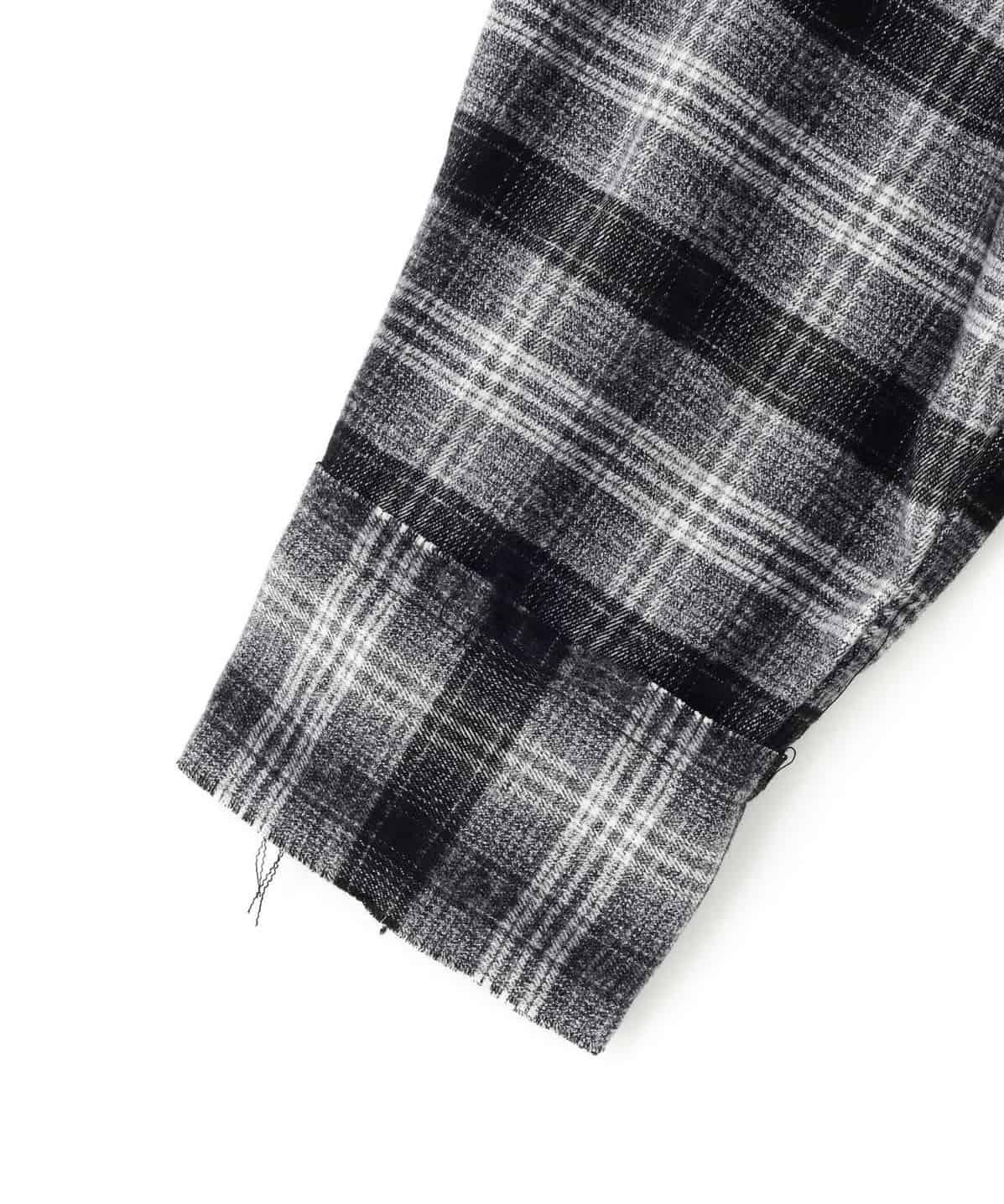 Danke Schon 26aw "Cutoff Sweathood Check Shirts" White White M