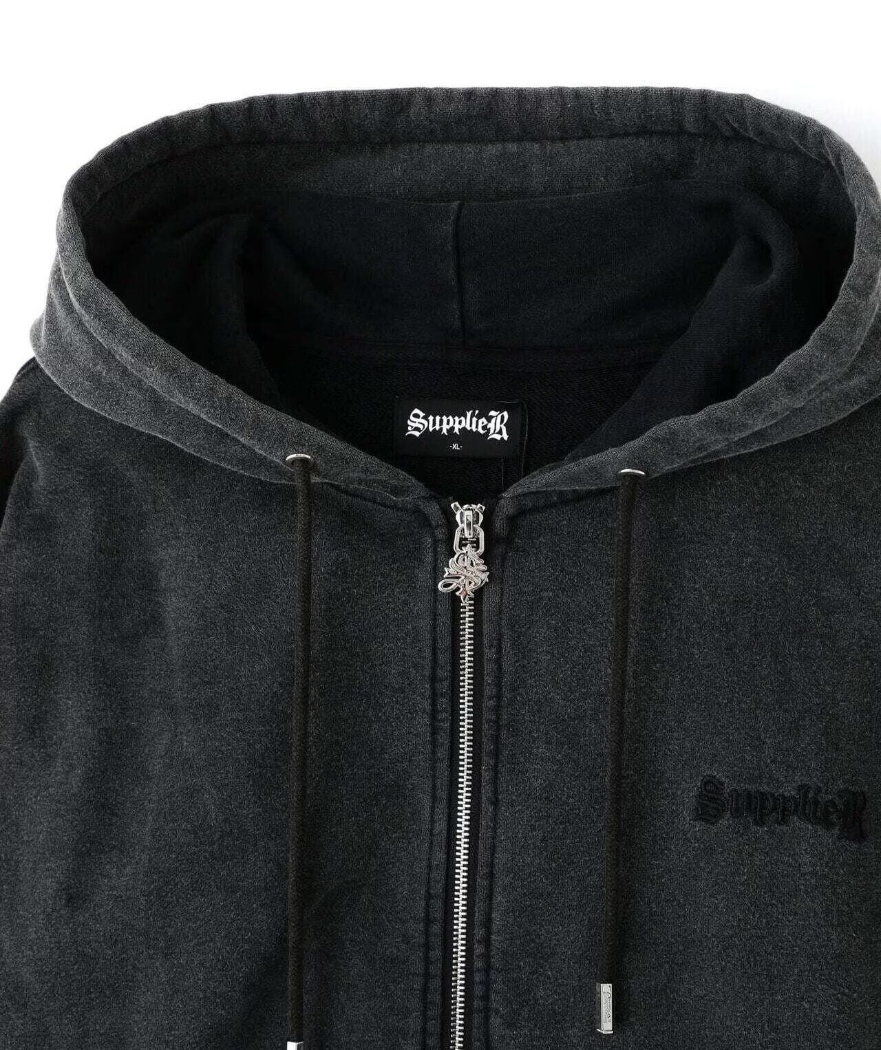 SUPPLIER EXCLUSIVE STUDS CROSS ZIP HOODIE BLACK