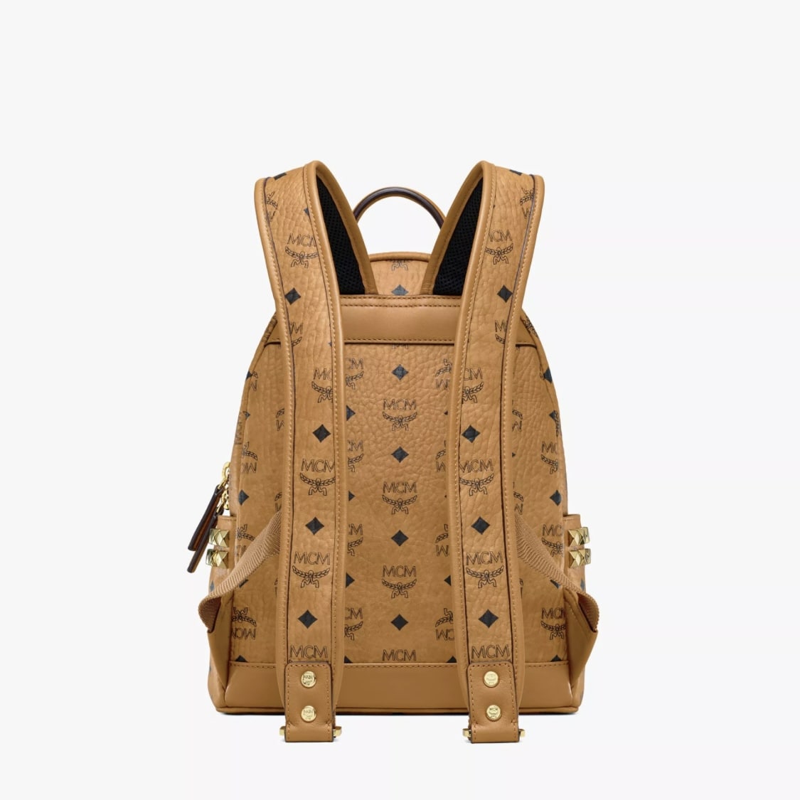 MCM Stark Side Studs Backpack Small Cognac Small