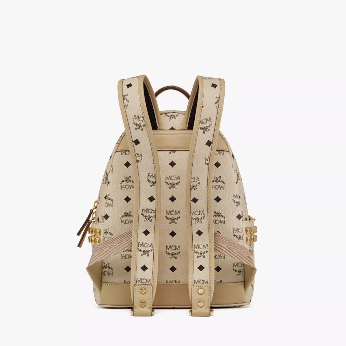 MCM Stark Side Studs Backpack Small Beige Small