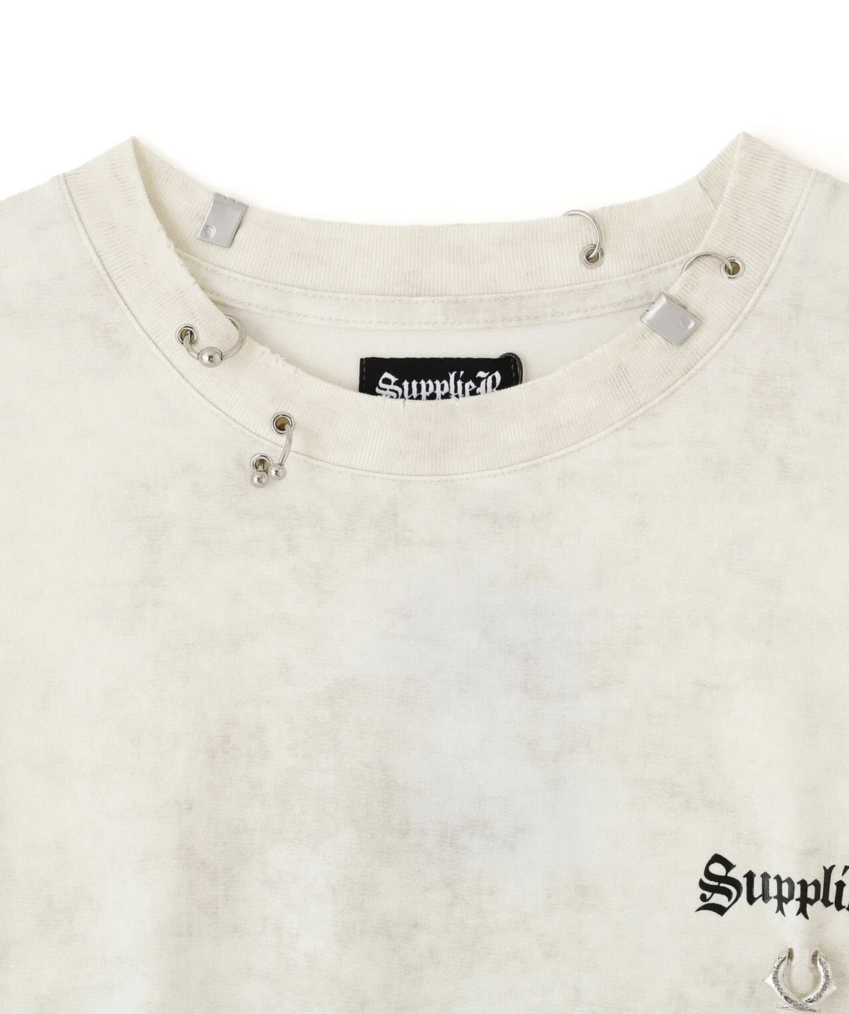 SUPPLIER 25ss "Exclusive Damage Pierced Cross Tee" White White M