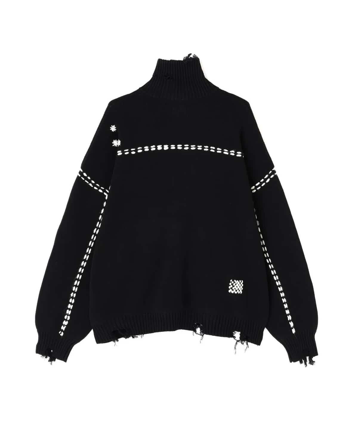 Danke Schon 25aw "Hand Stitch Knit Drivers" Black Black S