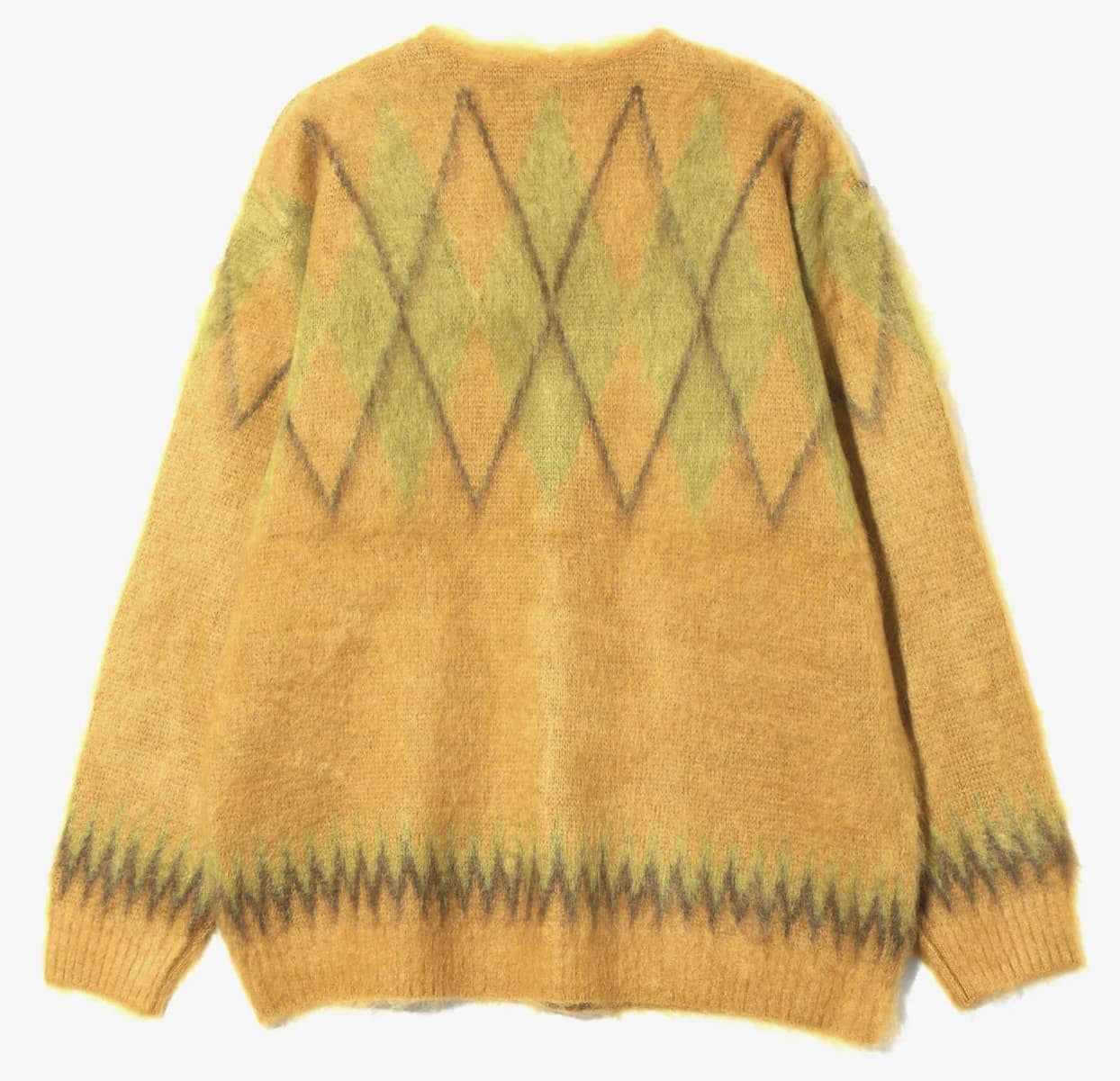 Needles 25aw "Mohair Cardigan - Argyle" Mustard S
