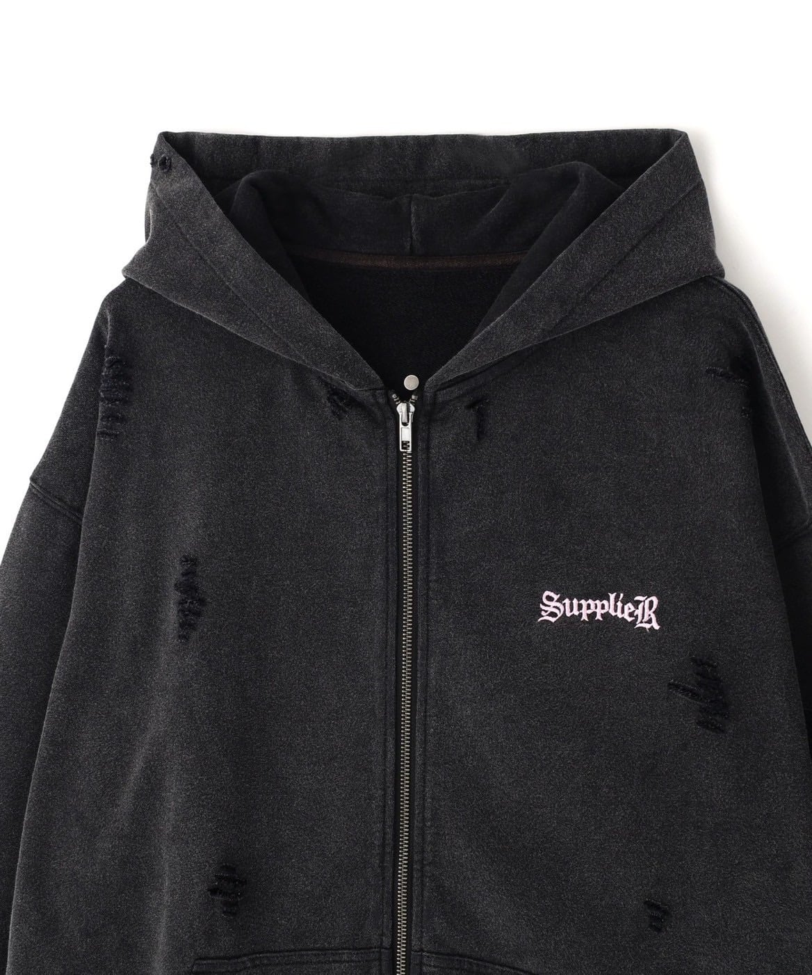 SUPPLIER 25aw "Exclusive Damage Cross Hoodie" Pink Pink M