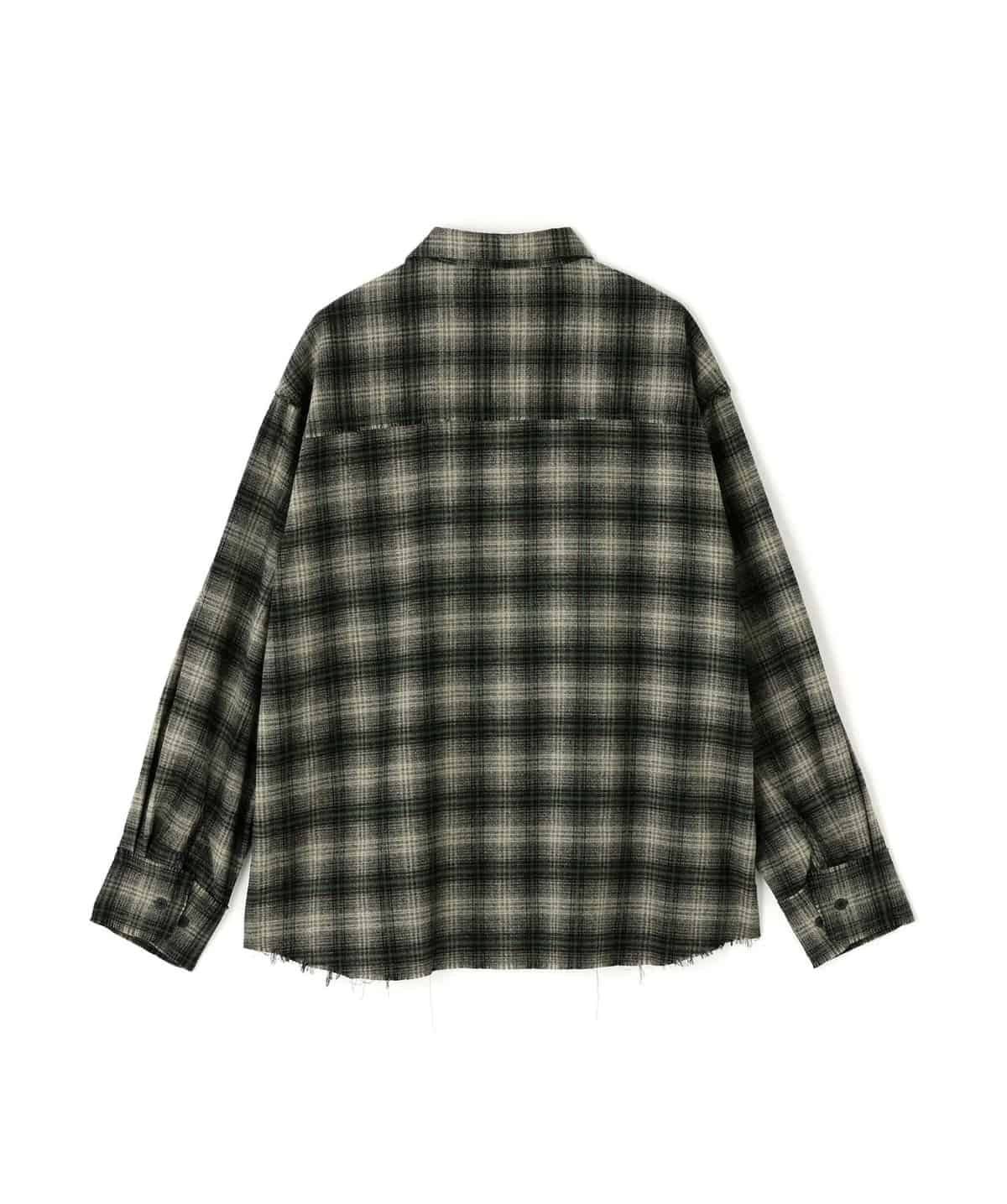 Danke Schon 25aw "Cutoff Check Shirts" Green Green M