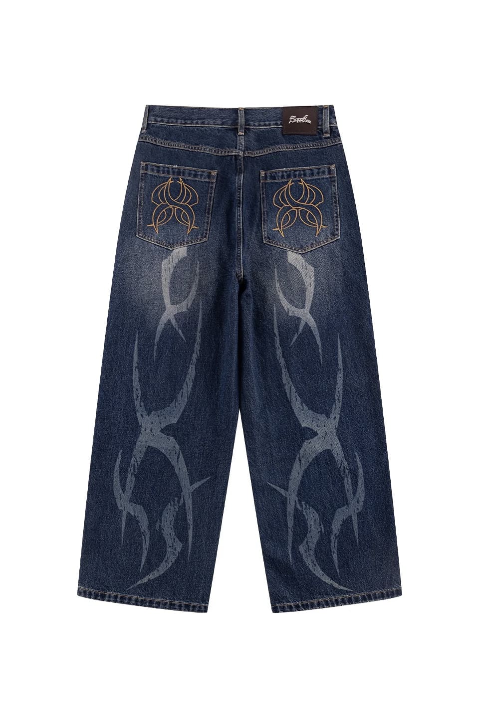 SUPPLIER 25aw "Vintage Wash Tribal Double Knee Baggy Jeans" Blue Blue S