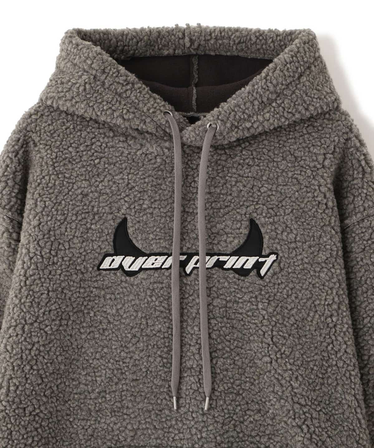 overprint 25aw "Exclusive SHOPPER Bonding Boa Hoodie" Grey Grey S