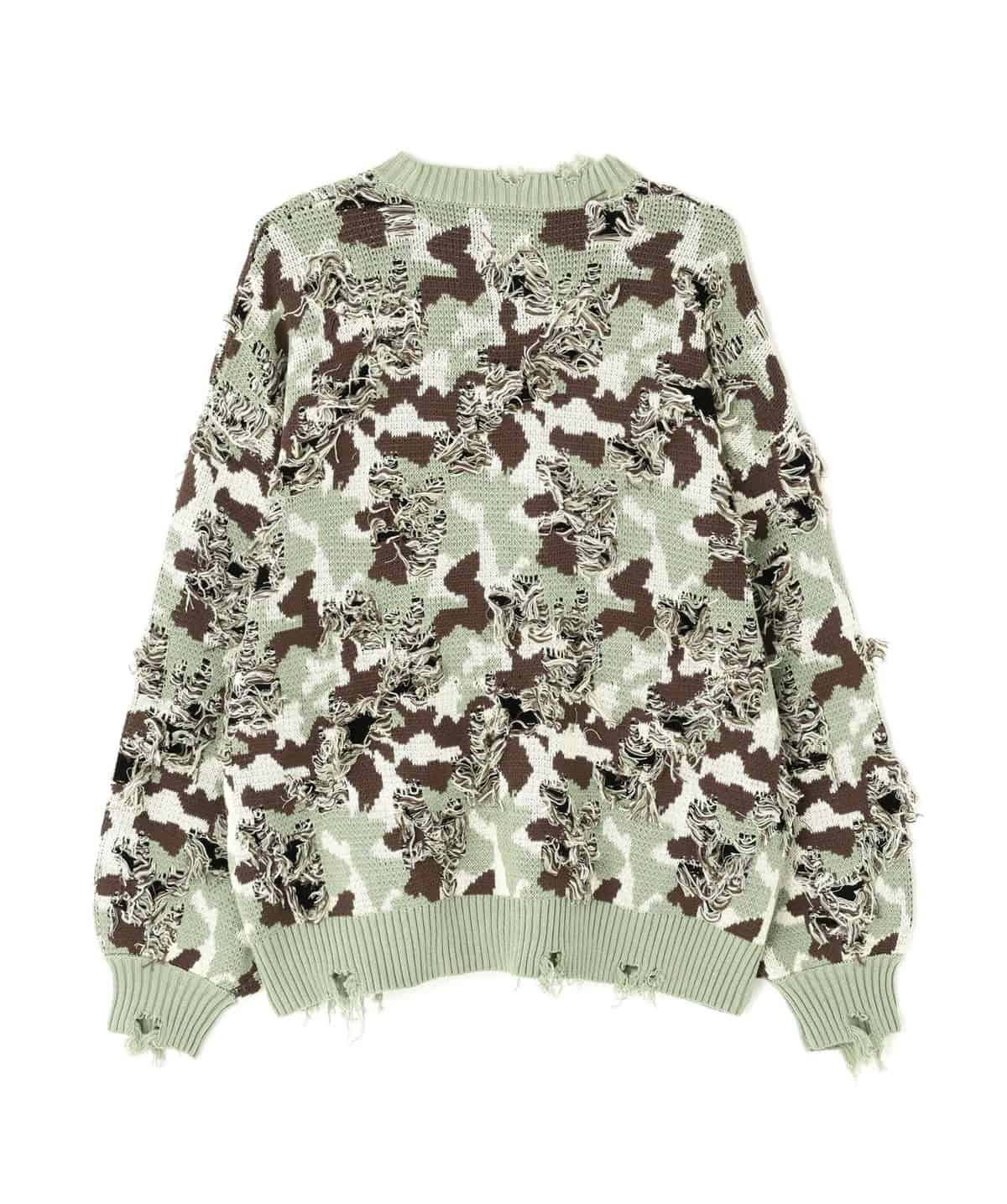 Danke Schon 25aw "Camo Knit Crewneck" Green Green M