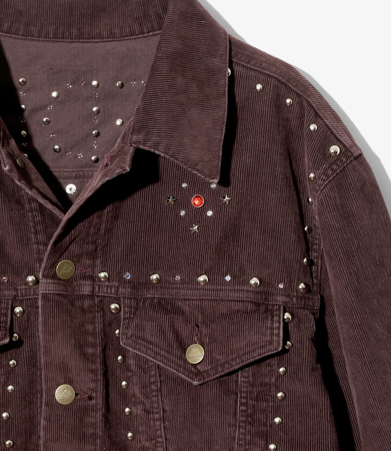Needles 25aw "Studded Jean Jacket - 14W Corduroy" Burgund Burgund M