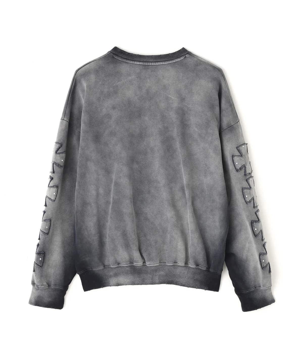 Danke Schon 26ss "Spray Pigment Sweat Crewneck Iron" Black M